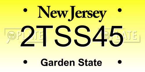 2TSS45 New Jersey License Plate