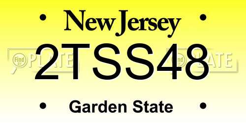 2TSS48 New Jersey License Plate