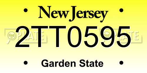2TT0595 New Jersey License Plate