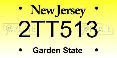 2TT513 New Jersey License Plate
