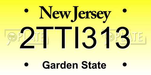 2TTI313 New Jersey License Plate