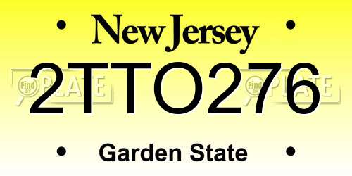 2TTO276 New Jersey License Plate