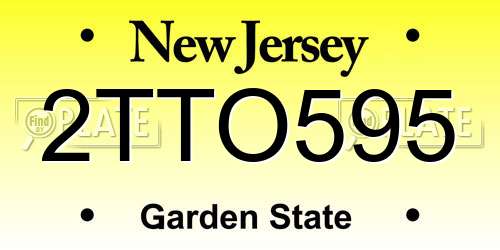 2TTO595 New Jersey License Plate