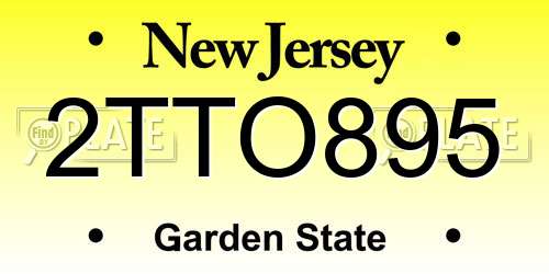 2TTO895 New Jersey License Plate