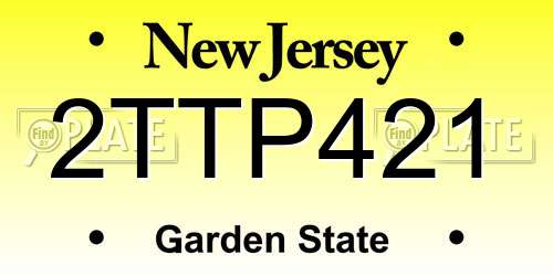 2TTP421 New Jersey License Plate