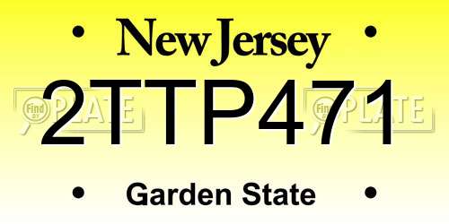 2TTP471 New Jersey License Plate