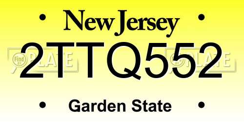 2TTQ552 New Jersey License Plate