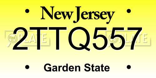 2TTQ557 New Jersey License Plate