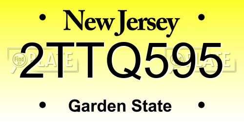 2TTQ595 New Jersey License Plate