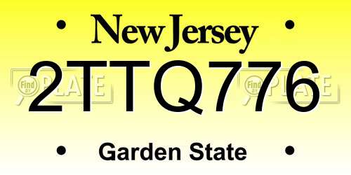 2TTQ776 New Jersey License Plate