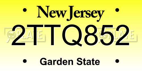 2TTQ852 New Jersey License Plate