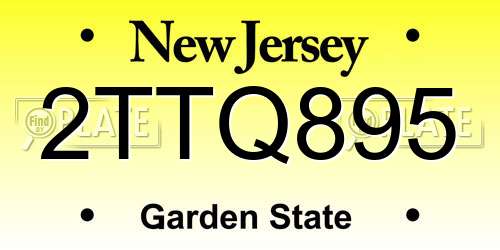 2TTQ895 New Jersey License Plate