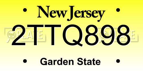 2TTQ898 New Jersey License Plate