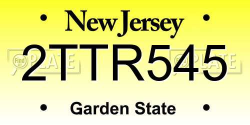 2TTR545 New Jersey License Plate