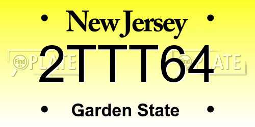 2TTT64 New Jersey License Plate
