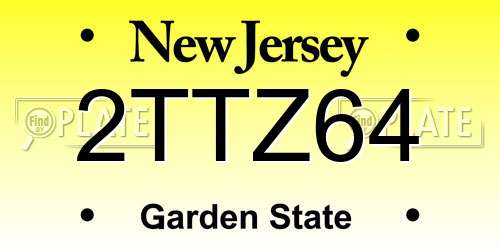 2TTZ64 New Jersey License Plate
