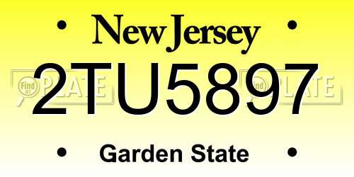 2TU5897 New Jersey License Plate