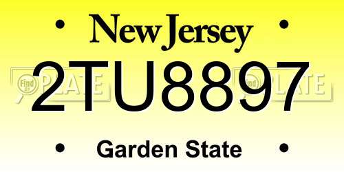 2TU8897 New Jersey License Plate