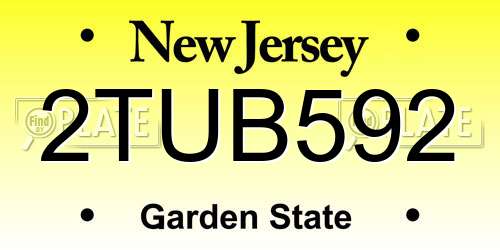 2TUB592 New Jersey License Plate