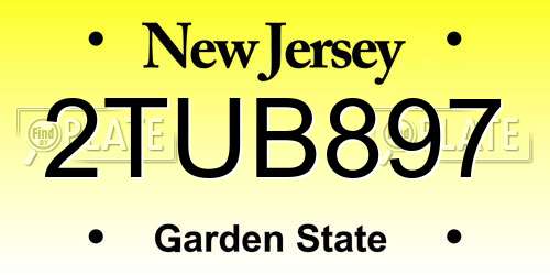 2TUB897 New Jersey License Plate