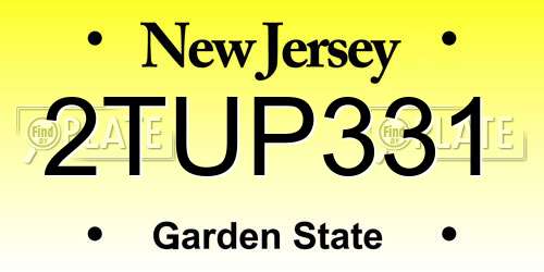 2TUP331 New Jersey License Plate