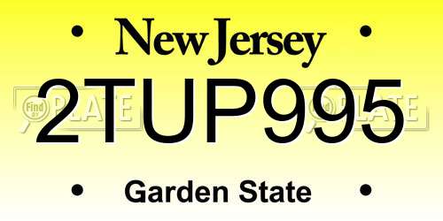 2TUP995 New Jersey License Plate