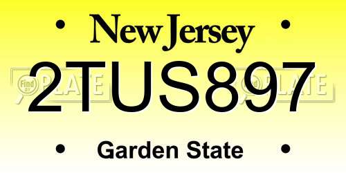 2TUS897 New Jersey License Plate