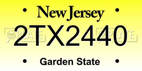2TX2440 New Jersey License Plate