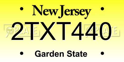 2TXT440 New Jersey License Plate