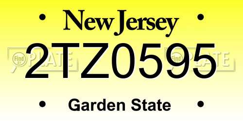 2TZ0595 New Jersey License Plate