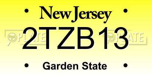 2TZB13 New Jersey License Plate