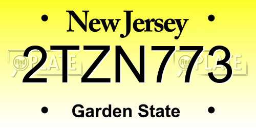 2TZN773 New Jersey License Plate
