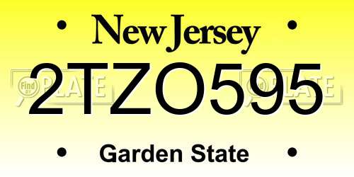 2TZO595 New Jersey License Plate