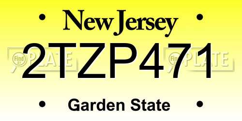 2TZP471 New Jersey License Plate