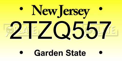 2TZQ557 New Jersey License Plate