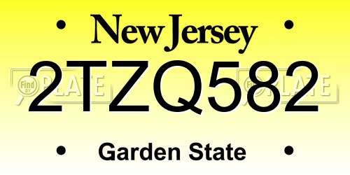 2TZQ582 New Jersey License Plate