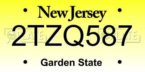 2TZQ587 New Jersey License Plate
