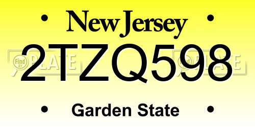 2TZQ598 New Jersey License Plate