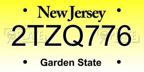 2TZQ776 New Jersey License Plate