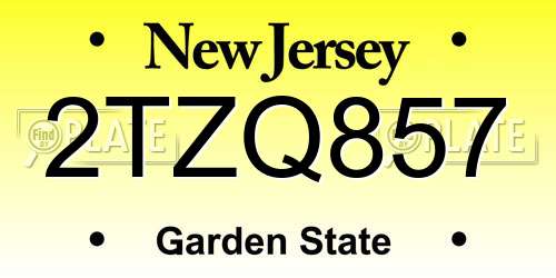 2TZQ857 New Jersey License Plate