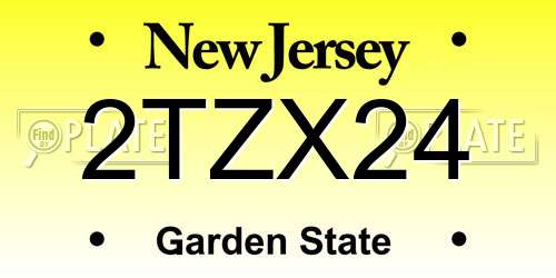 2TZX24 New Jersey License Plate