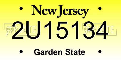 2U15134 New Jersey License Plate