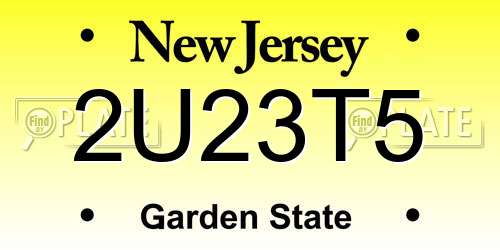 2U23T5 New Jersey License Plate