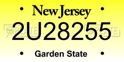 2U28255 New Jersey License Plate