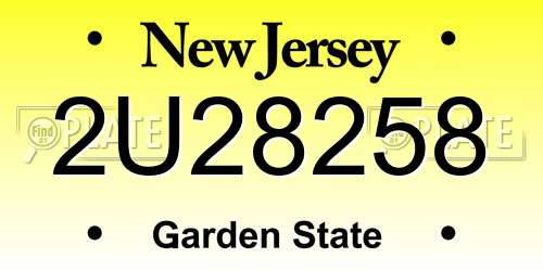 2U28258 New Jersey License Plate