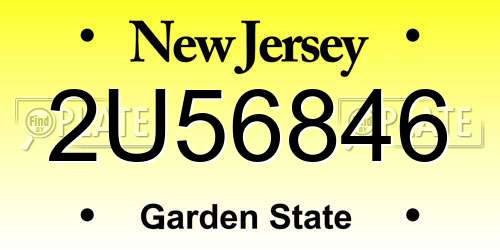 2U56846 New Jersey License Plate