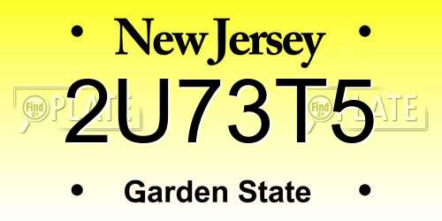 2U73T5 New Jersey License Plate