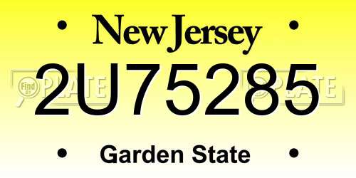 2U75285 New Jersey License Plate