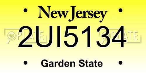 2UI5134 New Jersey License Plate