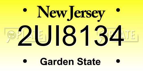 2UI8134 New Jersey License Plate